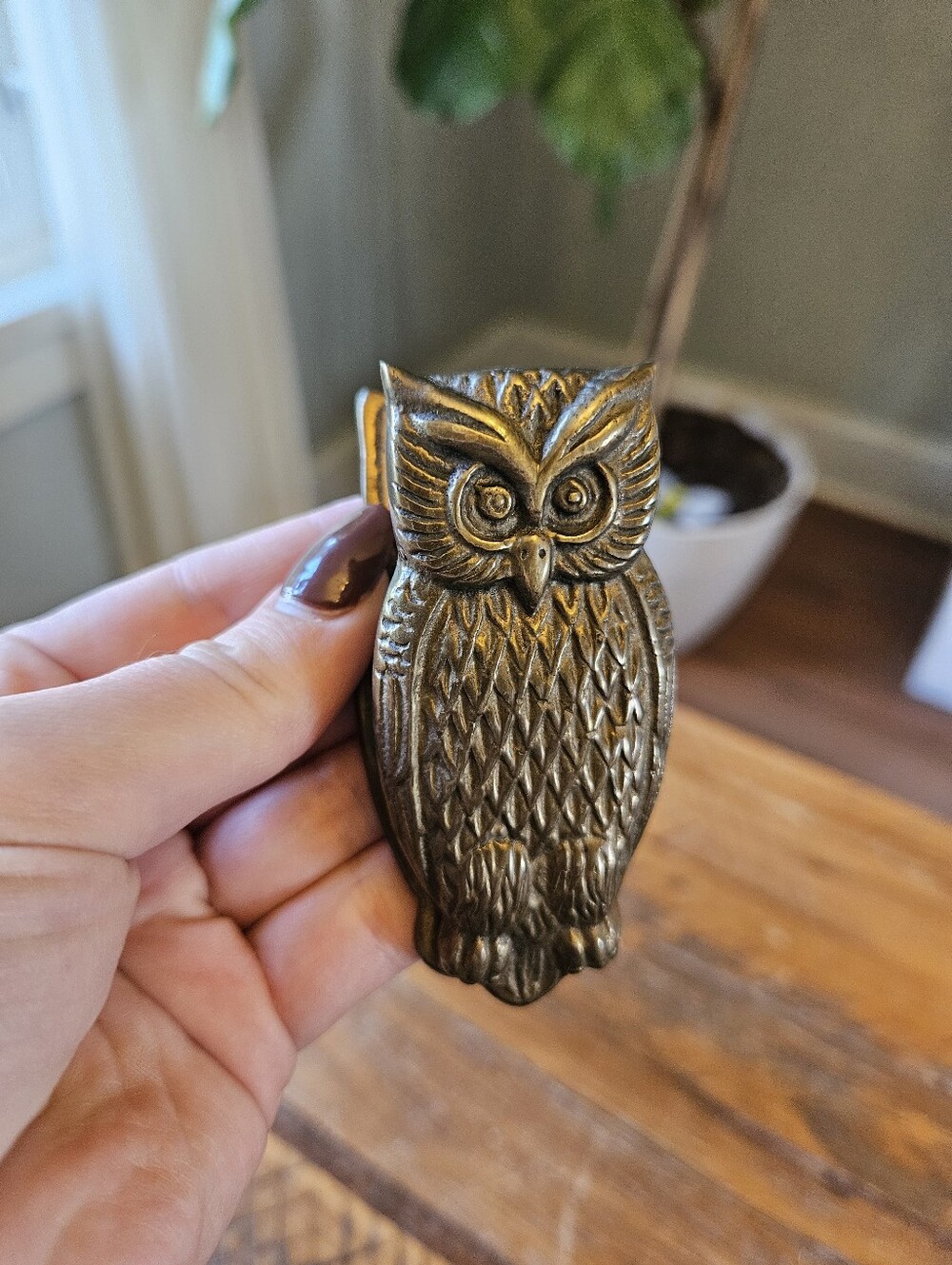 Vintage Brass Owl Paper Clip